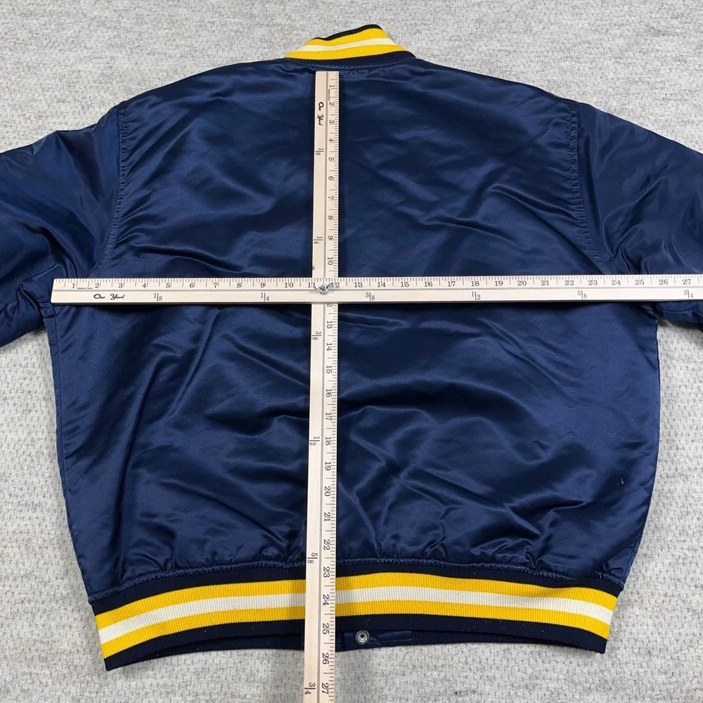 Vintage West Virginia Mountaineers Jacket Men XL Starter Satin Bomber  80s WVU‎ - Picture 15 of 16